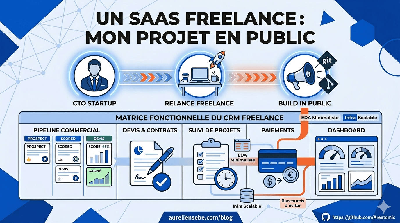 Matrice fonctionnelle du CRM Freelance — pipeline commercial (Kanban, scoring, fiche prospect, conversion client).